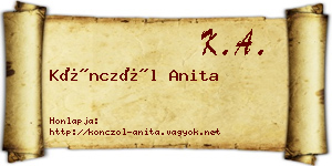 Könczöl Anita névjegykártya
